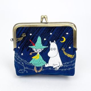 MOOMIN - ムーミン 夜空 畳刺繍ミニがま口ポーチ ネイビー MOOMIN