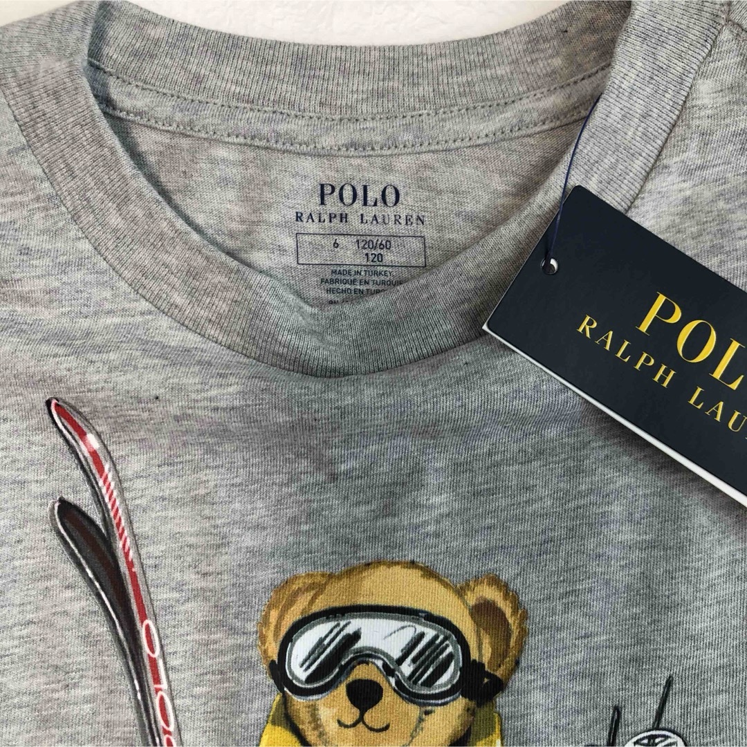 POLO RALPH LAUREN(ポロラルフローレン)のラスト1点◆新作◇ラルフローレン スキーベア長袖Tシャツ グレー 6/120 キッズ/ベビー/マタニティのキッズ服男の子用(90cm~)(Tシャツ/カットソー)の商品写真