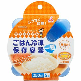 キチントさん ごはん冷凍保存容器 ブルー 一膳分 250ml 5個入り(容器)