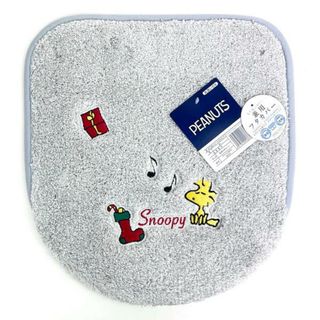 スヌーピー(SNOOPY)の スヌーピー 兼用フタカバー （グレー） ハッピークリスマス SNOOPY(トイレ収納)