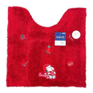 スヌーピー(SNOOPY)の スヌーピー トイレマット （レッド） ハッピークリスマス SNOOPY(トイレ収納)