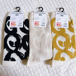 マリメッコ(marimekko)の新品タグ付き　ユニクロ　マリメッコ　ヒートテックソックス　3足セット　靴下　(ソックス)