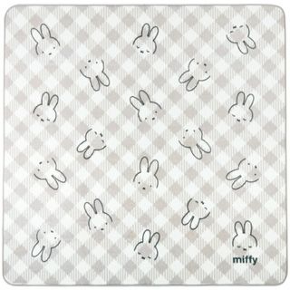 ミッフィー(miffy)のミッフィー miffy ラグマット【180X180cm】 チェックライン グレー(フロアマット)