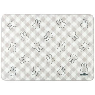 ミッフィー(miffy)のミッフィー miffy ラグマット【130X180cm】 チェックライン グレー(フロアマット)