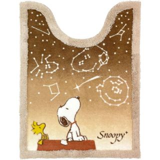 スヌーピー(SNOOPY)のスヌーピー 星空スヌーピー ロングトイレマット ブラウン SNOOPY(トイレ収納)