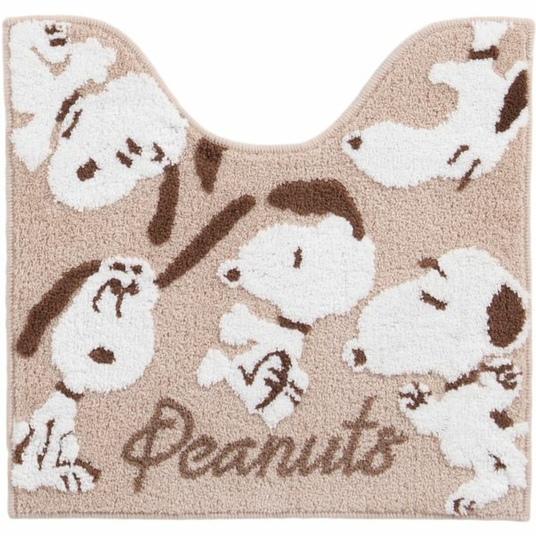 SNOOPY(スヌーピー)のスヌーピー PEANUTS トイレマット フラッフィー  BE ベージュ 58×60 インテリア/住まい/日用品のラグ/カーペット/マット(トイレマット)の商品写真