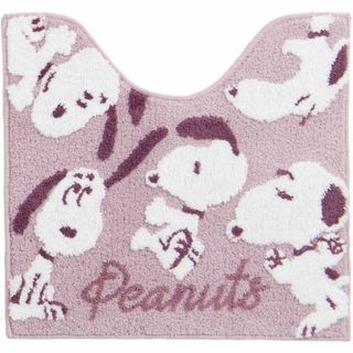 スヌーピー(SNOOPY)のスヌーピー PEANUTS トイレマット フラッフィー  PK ピンク 58×60(トイレマット)