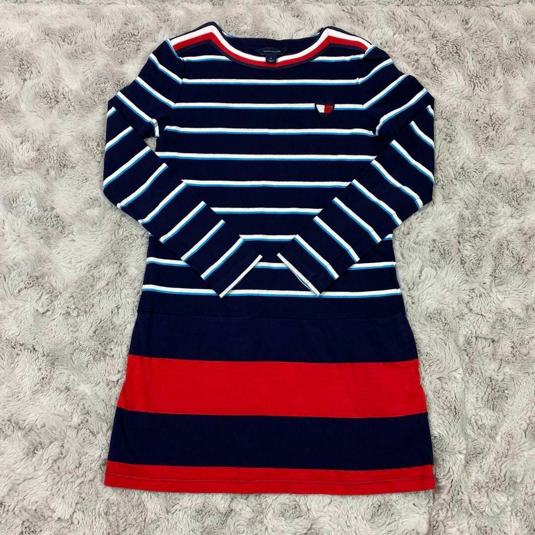 TOMMY HILFIGER(トミーヒルフィガー)のトミーヒルフィガー　キッズ　ワンピース　ボーダー　ネイビー　130 キッズ/ベビー/マタニティのキッズ服女の子用(90cm~)(ワンピース)の商品写真