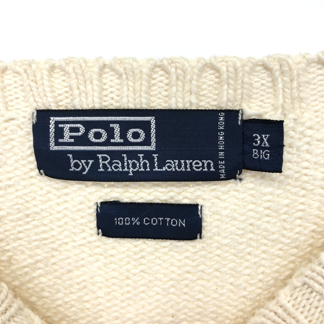 Ralph Lauren(ラルフローレン)の古着 ビックサイズ ラルフローレン Ralph Lauren POLO by Ralph Lauren コットンニットセーター メンズXXXL /eaa399040 メンズのトップス(ニット/セーター)の商品写真