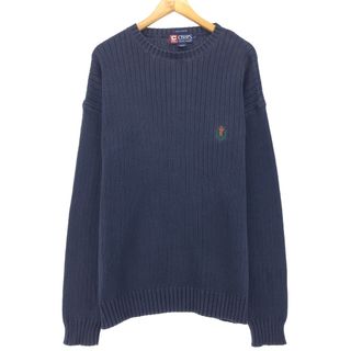 ラルフローレン(Ralph Lauren)の古着 90年代 ラルフローレン Ralph Lauren CHAPS チャップス コットンニットセーター メンズL ヴィンテージ /eaa399709(ニット/セーター)