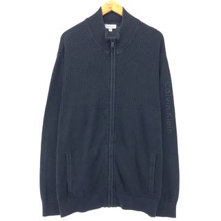 カルバンクライン(Calvin Klein)の古着 カルバンクライン Calvin klein フルジップニットセーター メンズXL /eaa399067(ニット/セーター)