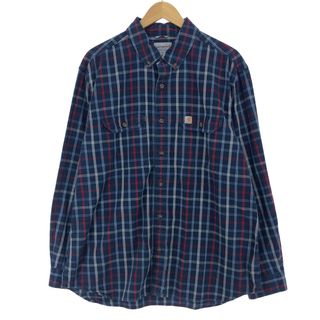 カーハート(carhartt)の古着 カーハート Carhartt RELAXED FIT オックスフォード 長袖 ボタンダウンチェックシャツ メンズXL /eaa422640(シャツ)