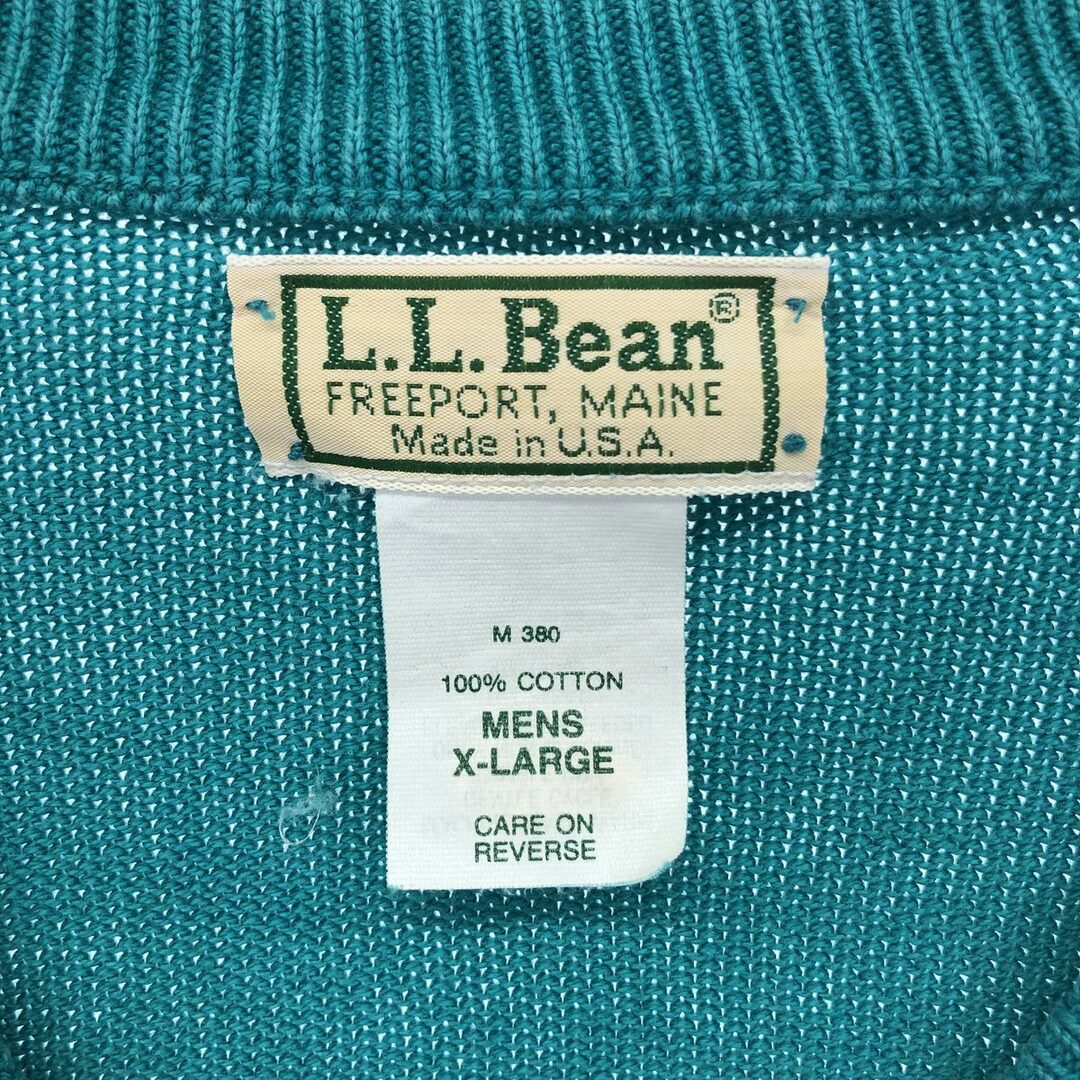 L.L.Bean(エルエルビーン)の古着 90年代 エルエルビーン L.L.Bean Vネック コットンニットセーター USA製 メンズXL ヴィンテージ /eaa399039 メンズのトップス(ニット/セーター)の商品写真