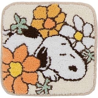 スヌーピー(SNOOPY)のスヌーピー 花いっぱい マルチマット オレンジ チェアマット インテリア SNOOPY(フロアマット)