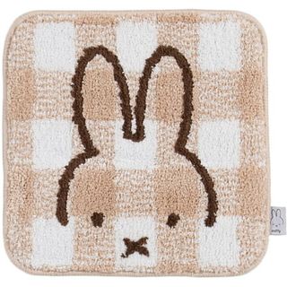 ミッフィー(miffy)のミッフィー miffy チェックライン マルチマット ベージュ ポイントマット チェアマット(フロアマット)