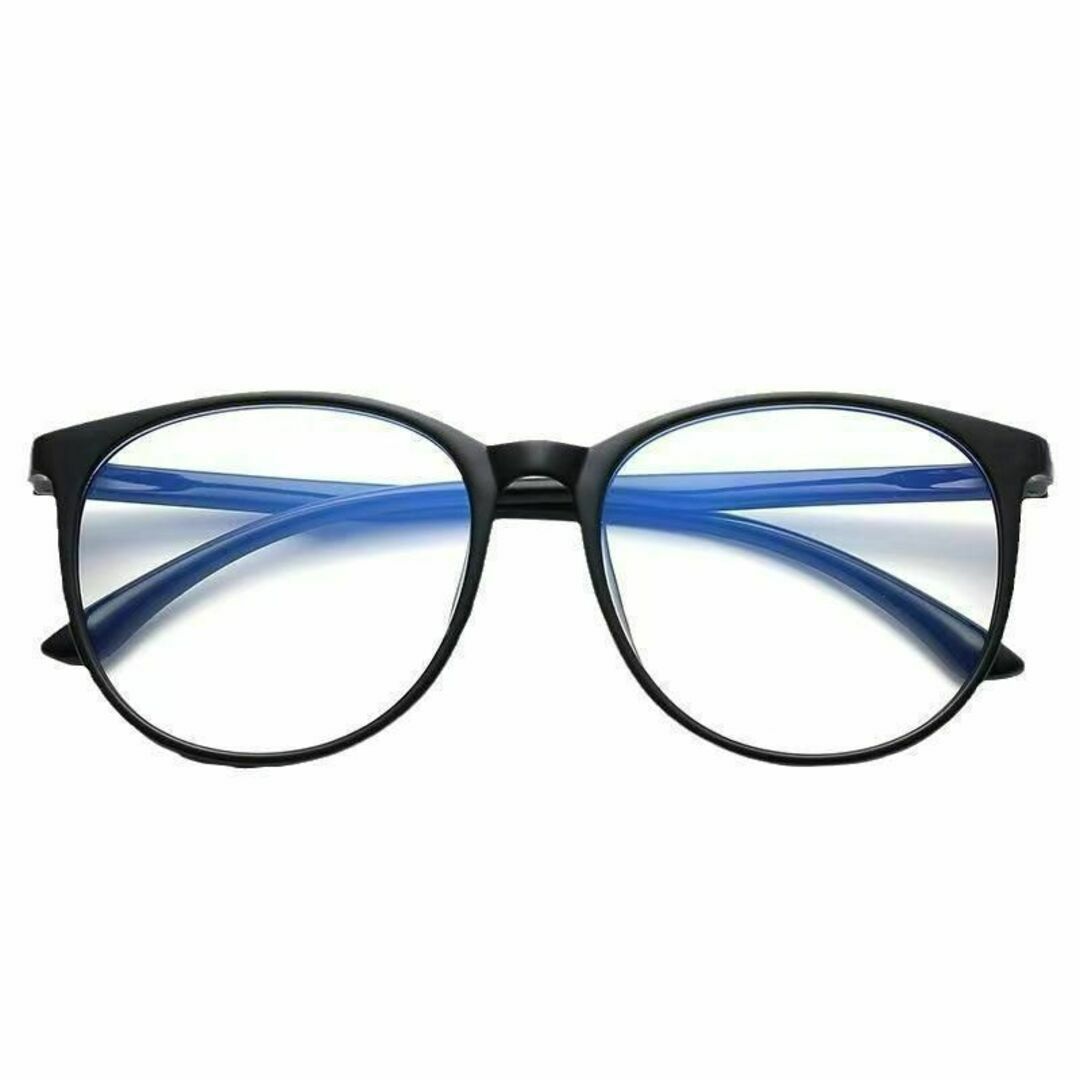 ブルーライトカット メガネ 度なし 眼鏡 小顔効果 男女兼用 黒 伊達メガネ レディースのファッション小物(サングラス/メガネ)の商品写真