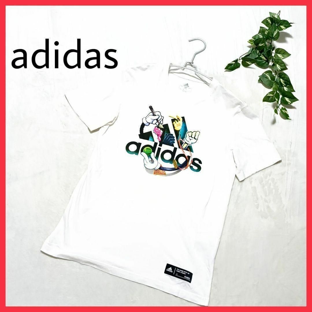 adidas(アディダス)のadidas × paris ロゴ白Tシャツ　半袖　シリーズ　BIGシャツ　◎ メンズのトップス(Tシャツ/カットソー(半袖/袖なし))の商品写真