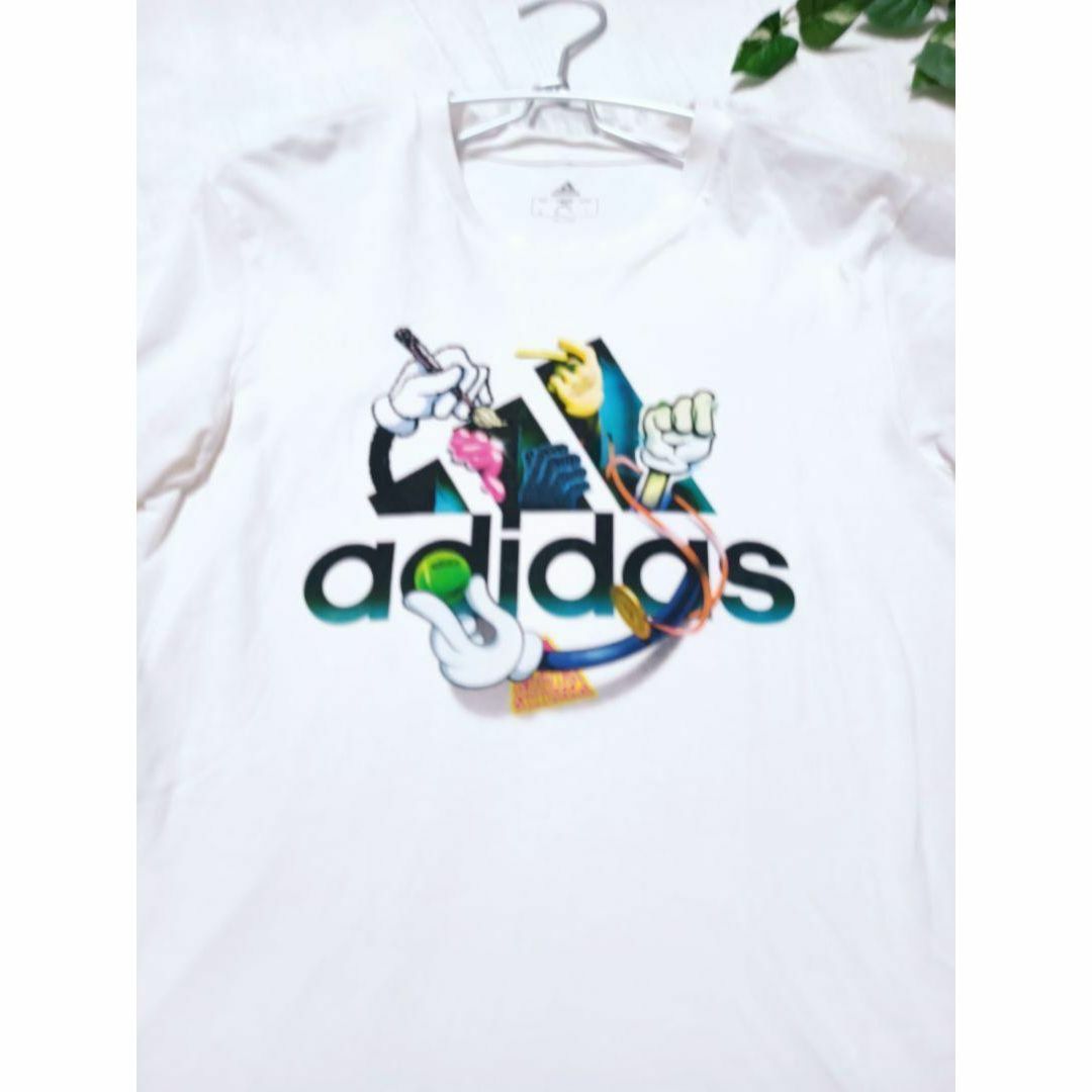 adidas(アディダス)のadidas × paris ロゴ白Tシャツ　半袖　シリーズ　BIGシャツ　◎ メンズのトップス(Tシャツ/カットソー(半袖/袖なし))の商品写真