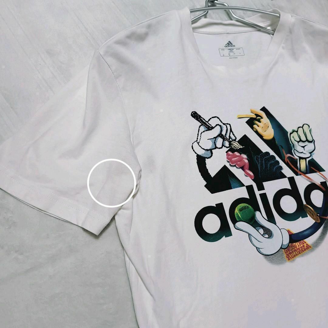 adidas(アディダス)のadidas × paris ロゴ白Tシャツ　半袖　シリーズ　BIGシャツ　◎ メンズのトップス(Tシャツ/カットソー(半袖/袖なし))の商品写真