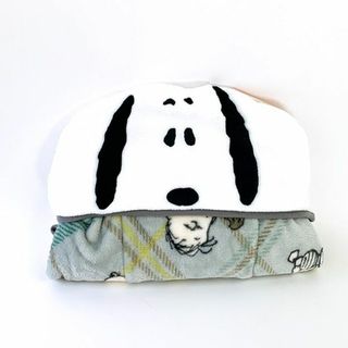 スヌーピー(SNOOPY)のスヌーピー 5WAYブランケット クッション ひざ掛け ポンチョ ボレロ 巻きスカート 西川 グレー(寝袋/寝具)