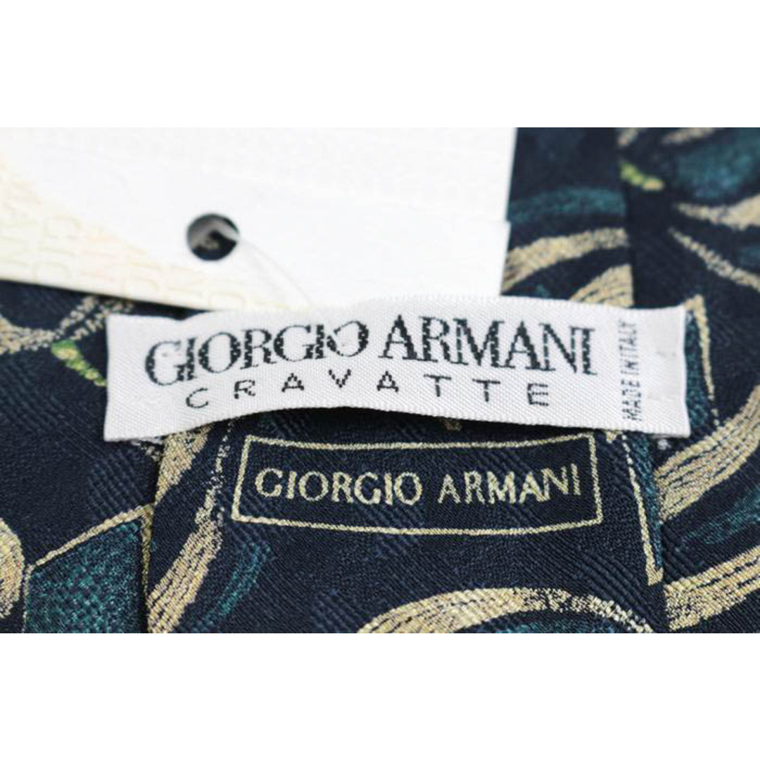 Giorgio Armani(ジョルジオアルマーニ)のジョルジオアルマーニ ブランド ネクタイ パネル柄 シルク イタリア製 未使用タグ付 メンズ ネイビー GIORGIO ARMANI メンズのファッション小物(ネクタイ)の商品写真