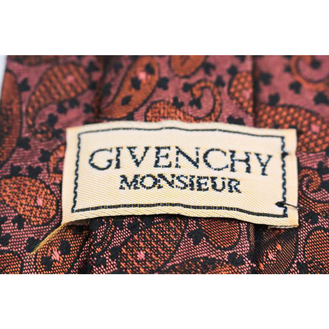 GIVENCHY(ジバンシィ)のジバンシィ ブランド ネクタイ 総柄 ペイズリー シルク USA製 メンズ ブラウン GIVENCHY メンズのファッション小物(ネクタイ)の商品写真