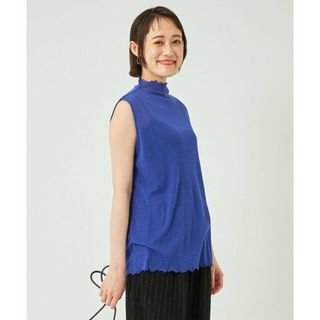 ユナイテッドアローズグリーンレーベルリラクシング(UNITED ARROWS green label relaxing)の【COBALT】シアー リブ ノースリーブ プルオーバー カットソー(カットソー(長袖/七分))