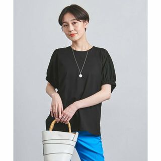 ユナイテッドアローズ(UNITED ARROWS)の【BLACK】FINE/C ギャザー ショートスリーブ カットソー(カットソー(長袖/七分))