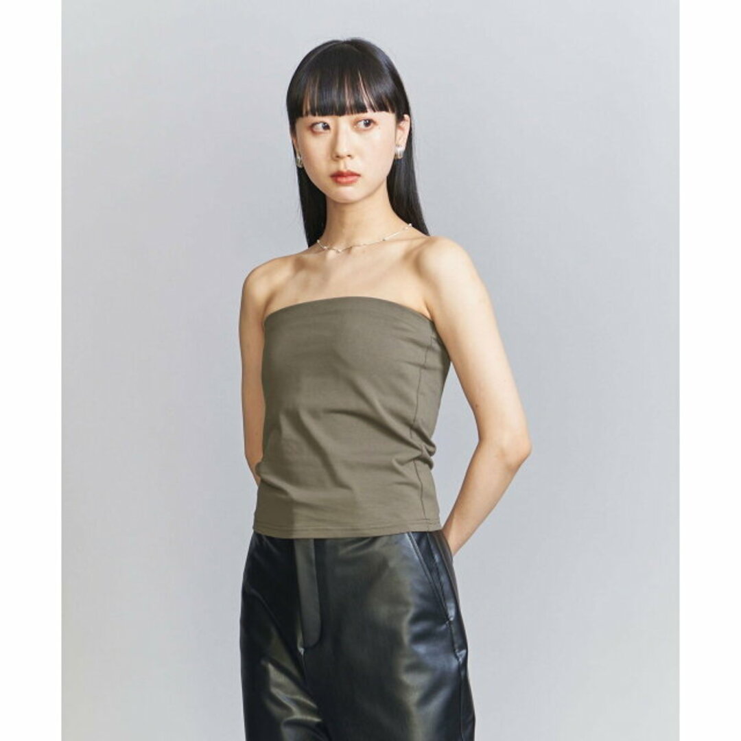 BEAUTY&YOUTH UNITED ARROWS(ビューティアンドユースユナイテッドアローズ)の【OLIVE】コットンブレンド 天竺 ブラカップ ビスチェ レディースのトップス(カットソー(長袖/七分))の商品写真