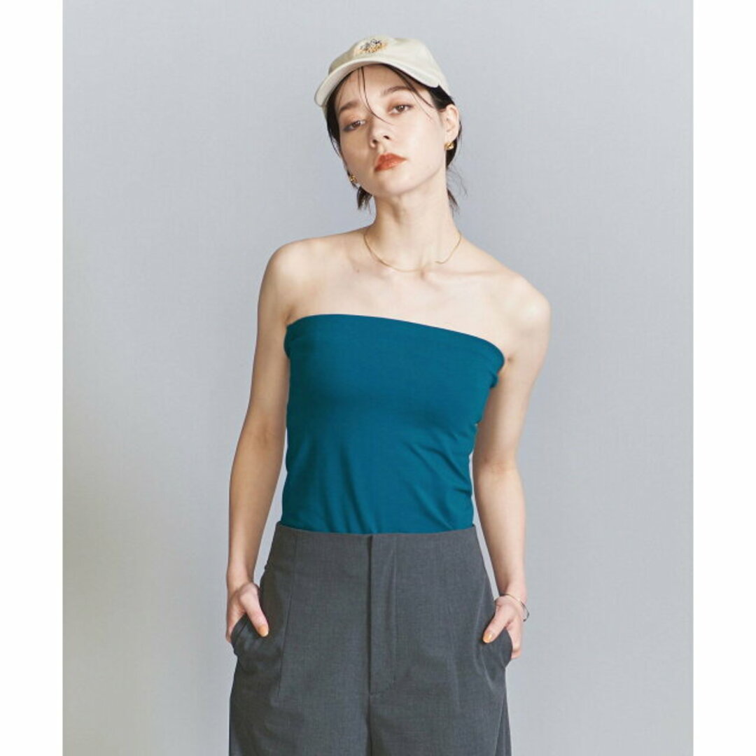 BEAUTY&YOUTH UNITED ARROWS(ビューティアンドユースユナイテッドアローズ)の【TURQUOISE】コットンブレンド 天竺 ブラカップ ビスチェ レディースのトップス(カットソー(長袖/七分))の商品写真