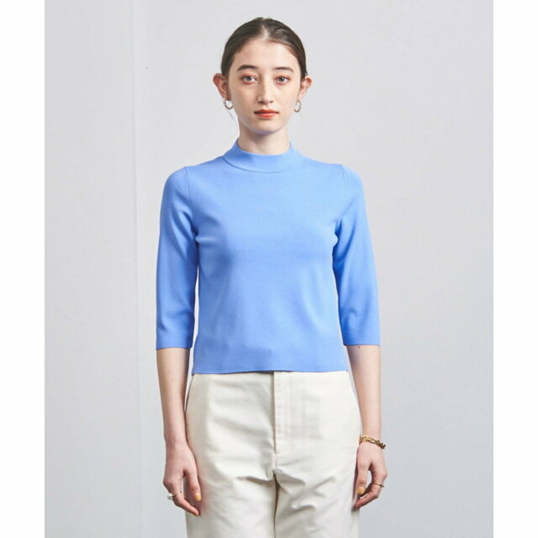 UNITED ARROWS(ユナイテッドアローズ)の【LT.BLUE】R/PE バックオープン ニット レディースのトップス(ニット/セーター)の商品写真