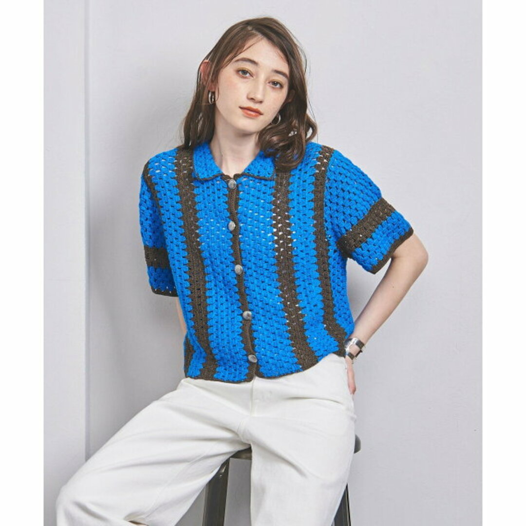 UNITED ARROWS(ユナイテッドアローズ)の【TURQUOISE】クロシェ ショートスリーブ ニット レディースのトップス(ニット/セーター)の商品写真