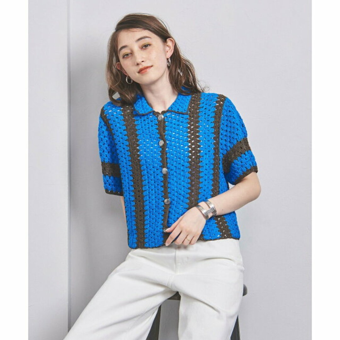 UNITED ARROWS(ユナイテッドアローズ)の【TURQUOISE】【FREE】クロシェ ショートスリーブ ニット レディースのトップス(ニット/セーター)の商品写真