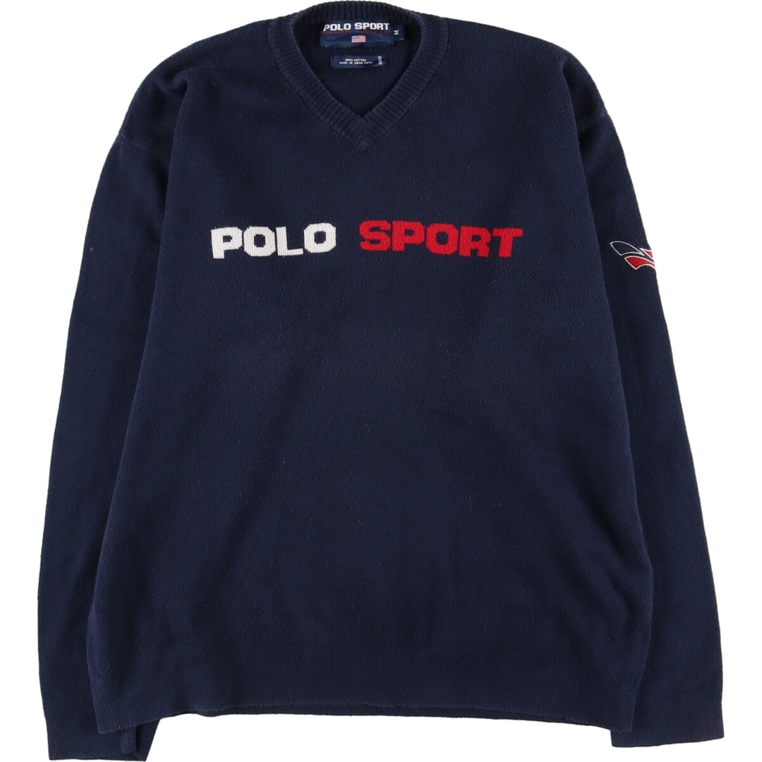 Ralph Lauren(ラルフローレン)の古着 ラルフローレン Ralph Lauren POLO SPORT ポロスポーツ Vネック コットンニットセーター メンズM /eaa399288 メンズのトップス(ニット/セーター)の商品写真