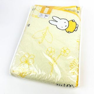 ミッフィー(miffy)のミッフィー 敷きパッド フラワー柄 100×200cm シングル イエロー 西川 寝具(寝袋/寝具)