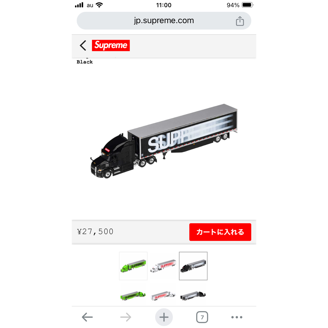 Supreme(シュプリーム)のsupreme first gear truck black 黒 エンタメ/ホビーのおもちゃ/ぬいぐるみ(ミニカー)の商品写真