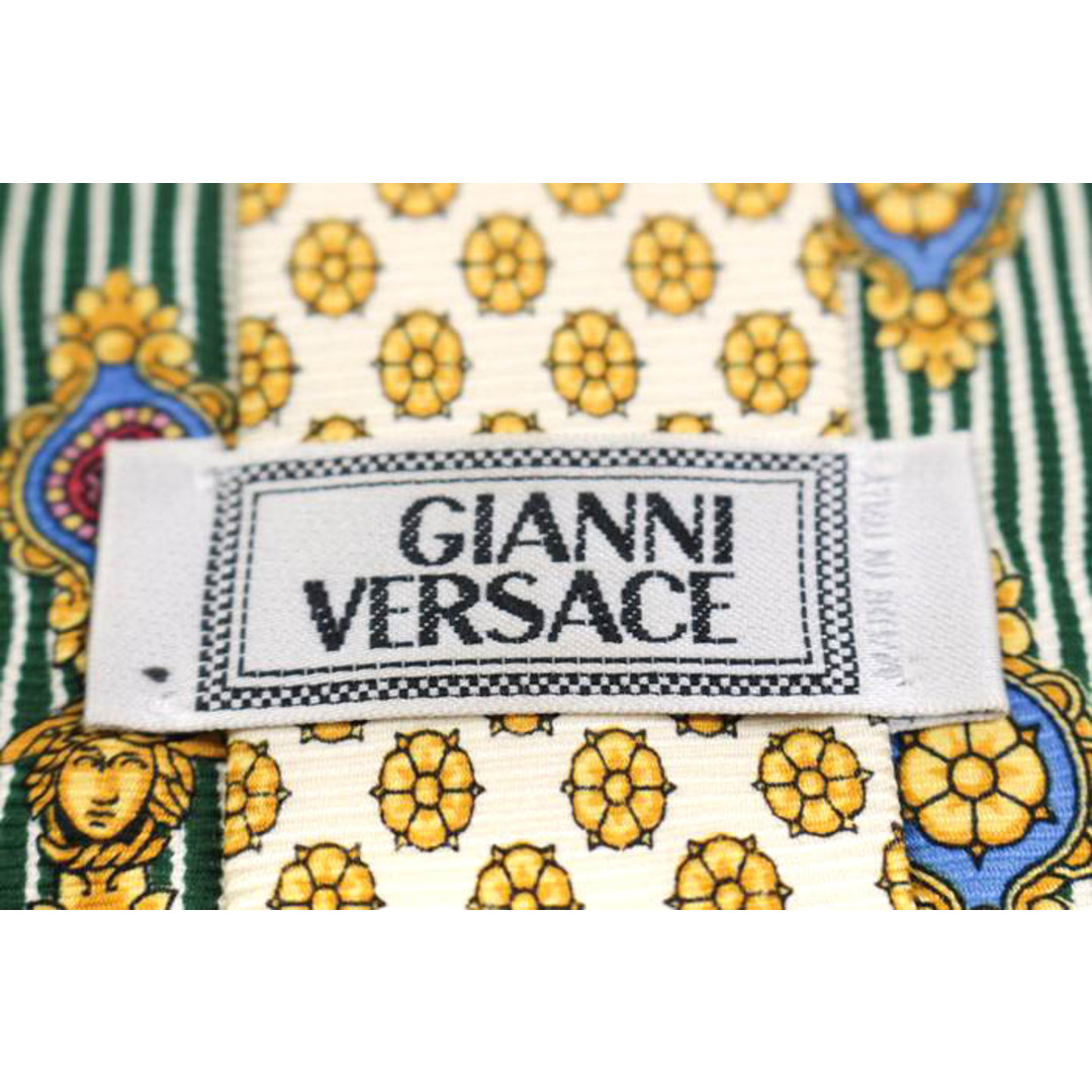 Gianni Versace(ジャンニヴェルサーチ)のジャンニ・ヴェルサーチ ブランド ネクタイ メデューサ柄 シルク イタリア製 メンズ ホワイト Gianni Versace メンズのファッション小物(ネクタイ)の商品写真