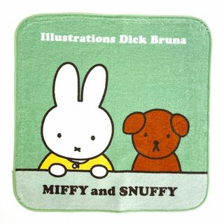 ミッフィー(miffy)のミッフィー miffy ミニタオル グリーン MIFFY AND SNUFFY ハンカチ 西川 23AW(タオルケット)