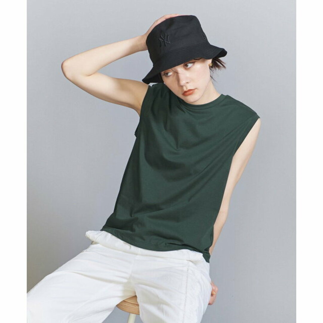 BEAUTY&YOUTH UNITED ARROWS(ビューティアンドユースユナイテッドアローズ)の【DK.GREEN】クリアハイゲージコットンブレンド ノースリーブカットソー レディースのトップス(カットソー(長袖/七分))の商品写真