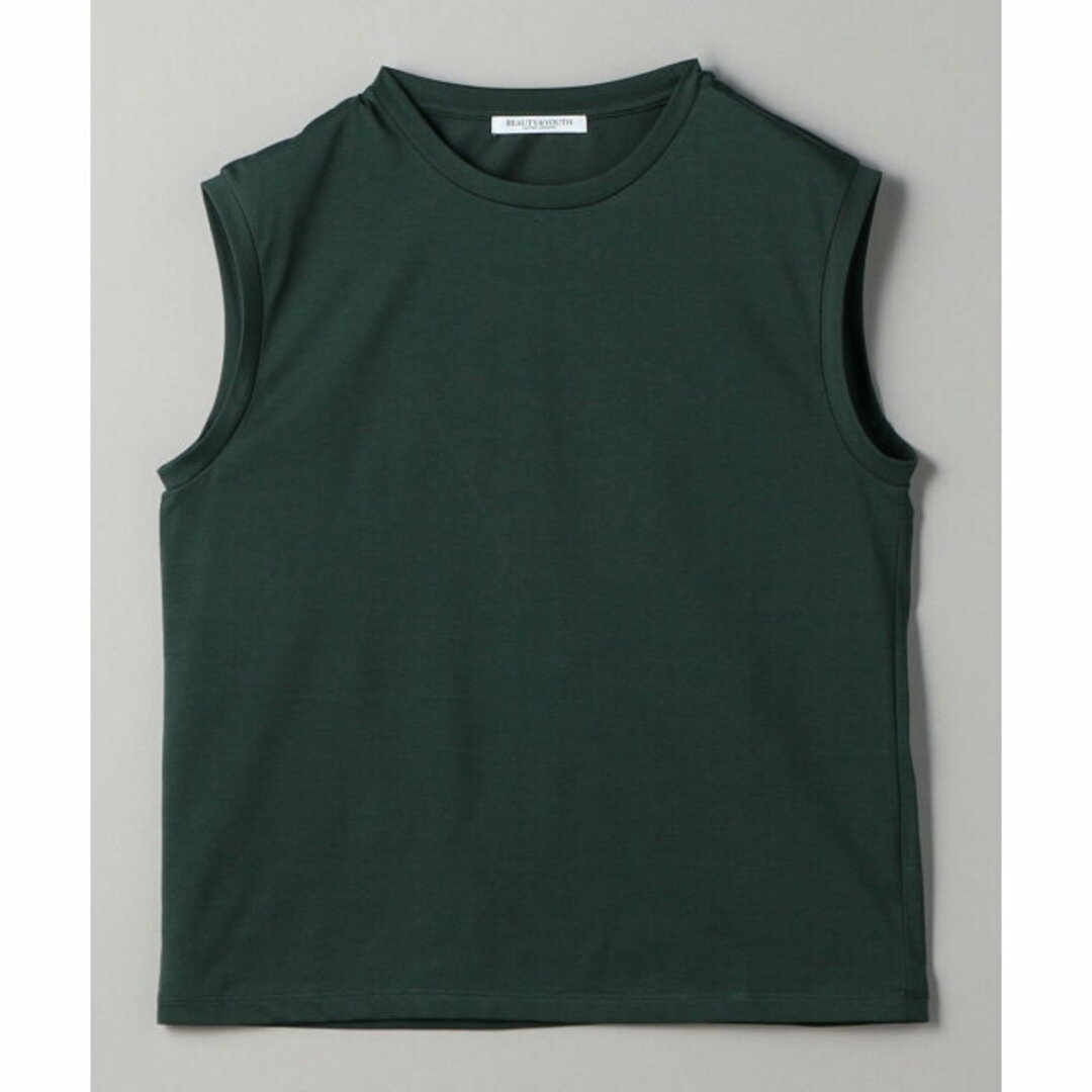 BEAUTY&YOUTH UNITED ARROWS(ビューティアンドユースユナイテッドアローズ)の【DK.GREEN】クリアハイゲージコットンブレンド ノースリーブカットソー レディースのトップス(カットソー(長袖/七分))の商品写真