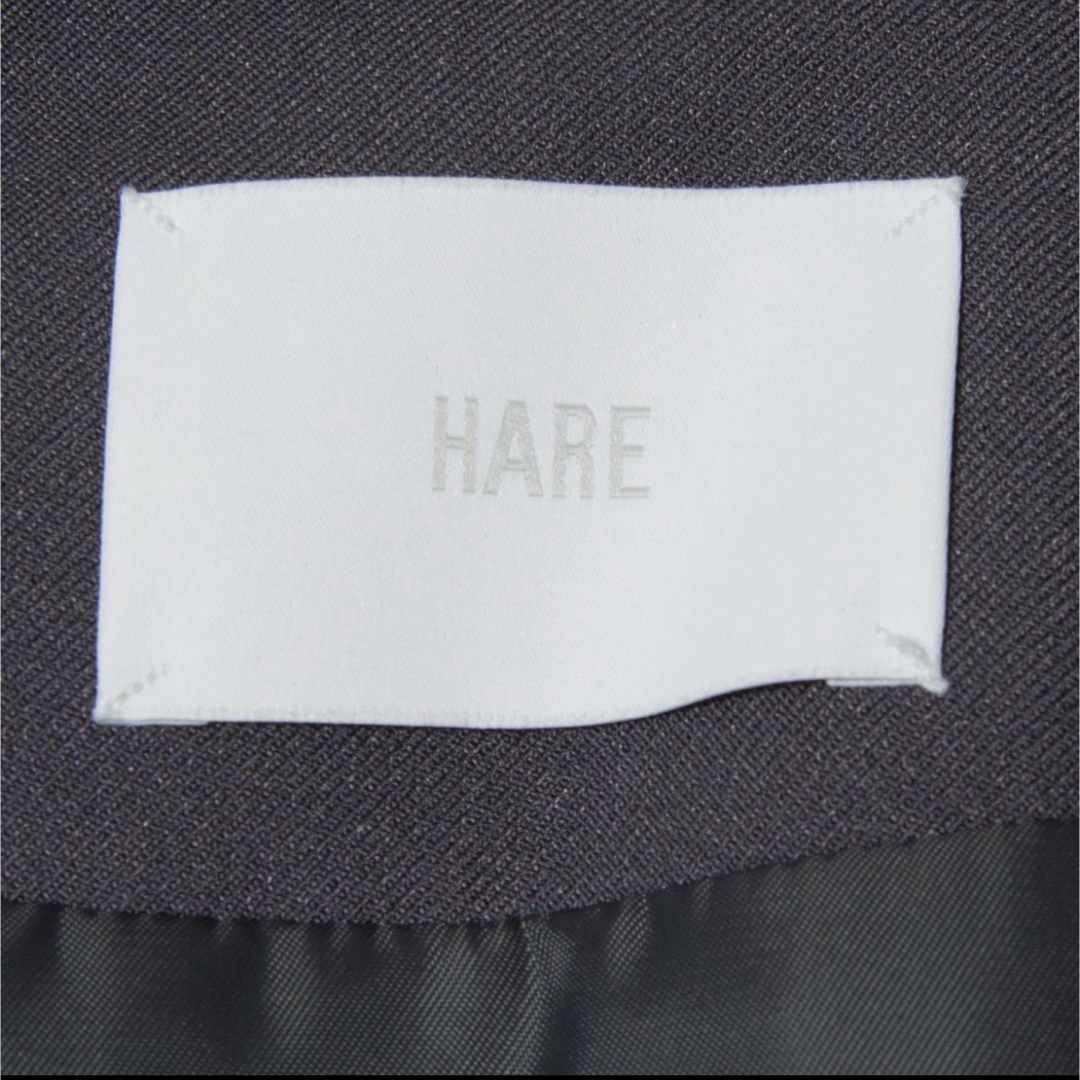 HARE(ハレ)のHARE ハレ バイカラー プリーツコート グレー ロングコート フリーサイズ レディースのジャケット/アウター(ロングコート)の商品写真