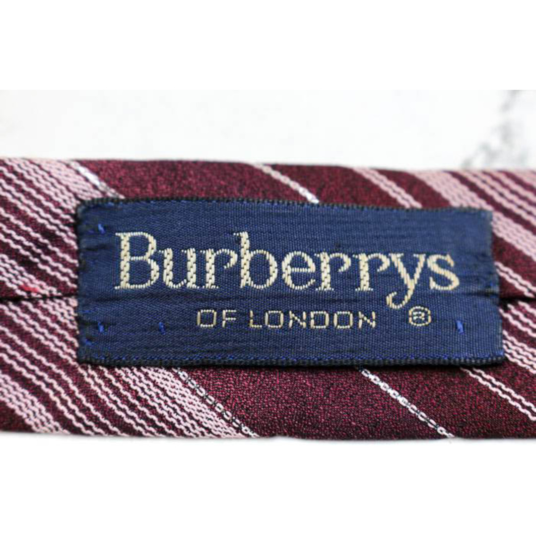 BURBERRY(バーバリー)のバーバリーズ ブランド ネクタイ ホースマーク ストライプ柄 シルク イタリア製 メンズ ワインレッド Burberrys メンズのファッション小物(ネクタイ)の商品写真