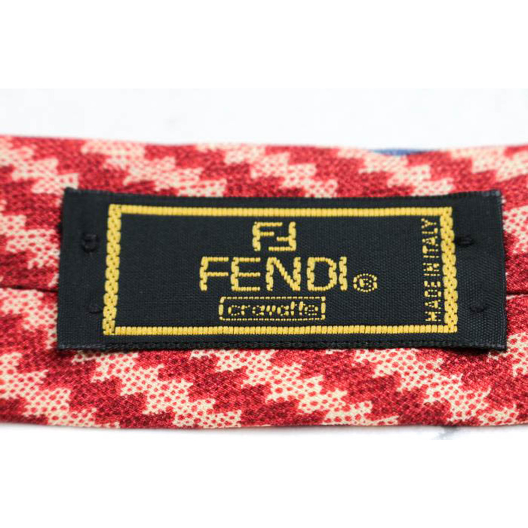 FENDI(フェンディ)のフェンディ ブランド ネクタイ ストライプ柄 ドット シルク イタリア製 メンズ レッド FENDI メンズのファッション小物(ネクタイ)の商品写真