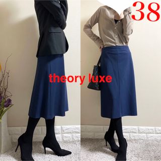 セオリーリュクス(Theory luxe)のtheory luxe セオリーリュクス　美脚　スカート　38 M ネイビー　紺(ロングスカート)