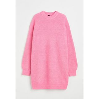 エイチアンドエム(H&M)の【SALE】H&M ニットワンピース　ピンク(ひざ丈ワンピース)