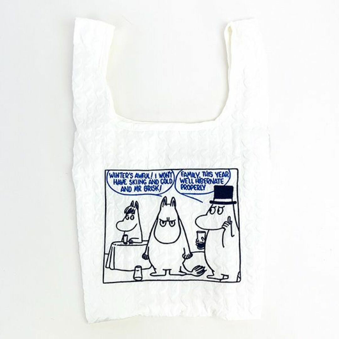 MOOMIN(ムーミン)のムーミン ふきげんブルー エコバッグ マルシェバッグ お買い物バッグ ホワイト レディースのバッグ(エコバッグ)の商品写真