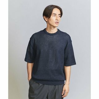 ビューティアンドユースユナイテッドアローズ(BEAUTY&YOUTH UNITED ARROWS)の【NAVY】ペーパーヤーン クルーネック ショートスリーブ ニット(その他)