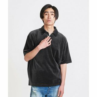 BEAUTY&YOUTH UNITED ARROWS - 【BLACK】<info. BEAUTY&YOUTH> シャイニー ベロア ポロシャツ