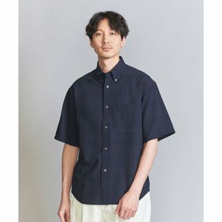 ビューティアンドユースユナイテッドアローズ(BEAUTY&YOUTH UNITED ARROWS)の【NAVY】シアサッカー ボタンダウン フォルム ショートスリーブ シャツ(その他)