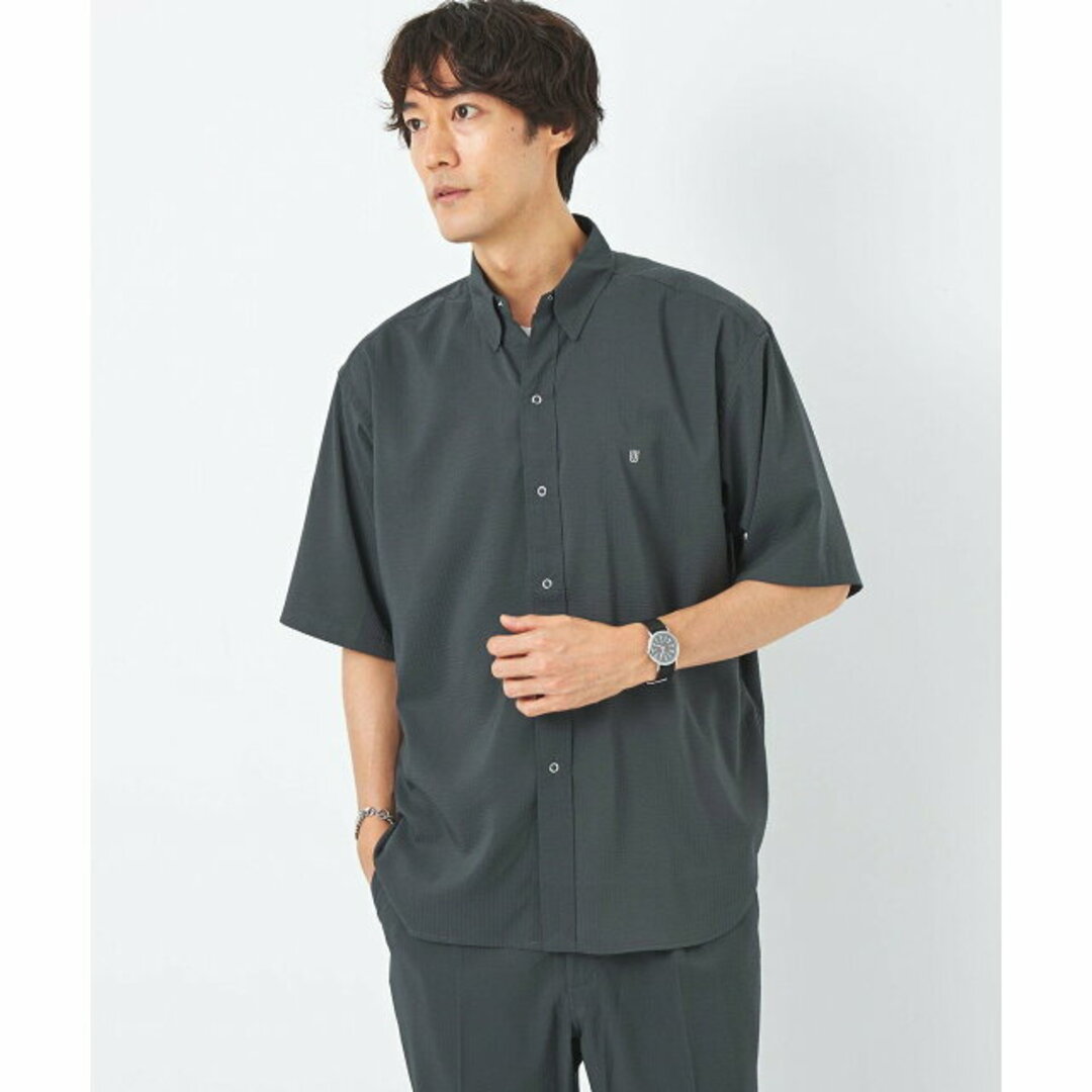 UNITED ARROWS green label relaxing(ユナイテッドアローズグリーンレーベルリラクシング)の【DK.GRAY】【L】【別注】<UNIVERSAL OVERALL>GLR シアサッカー スナップダウン シャツ メンズのトップス(シャツ)の商品写真